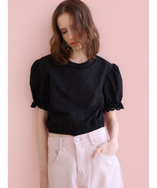 miies miim（ミーエスミーム）の「soft puff frill blouse（シャツ/ブラウス・レディース・ホワイト/ブラック・FREE）」の2枚目の写真