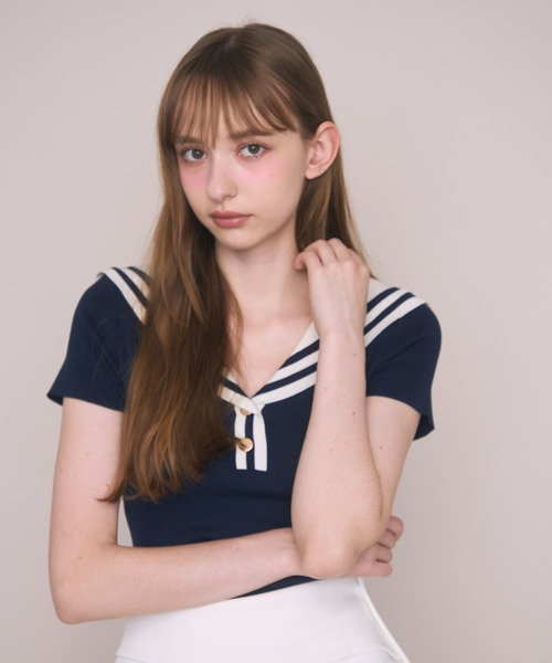 セール】セーラーカラーTee（Tシャツ/カットソー）｜Noelie（ノエリー