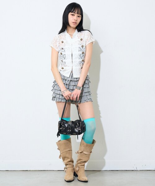 WHO'S WHO gallery(フーズフーギャラリー)の「カットフリルショーツ(その他パンツ・レディース・グレー/ブラック/サックスブルー・FREE)」の11枚目の写真