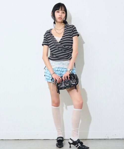WHO'S WHO gallery(フーズフーギャラリー)の「カットフリルショーツ(その他パンツ・レディース・グレー/ブラック/サックスブルー・FREE)」の20枚目の写真