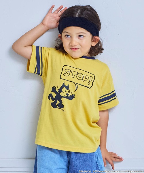 THE FELiX(フェリクス)の「【別注】FELIX プリント半袖Tシャツ(Tシャツ/カットソー・キッズ・イエロー/ネイビー・100/150/90/80/140/130/120/110)」の1枚目の写真