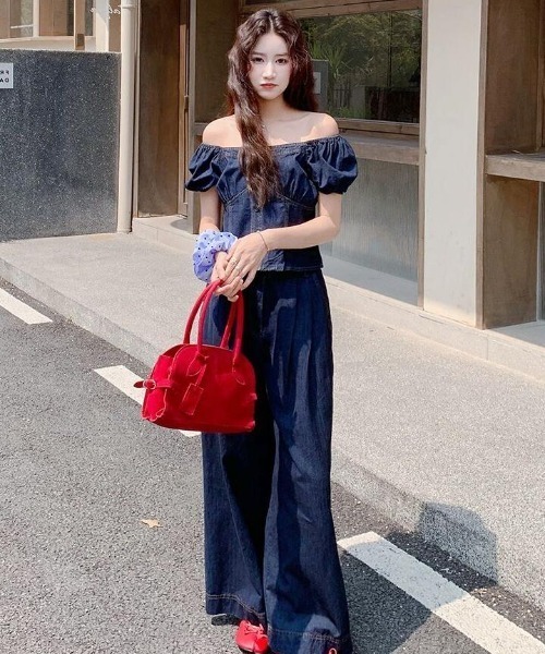 semplice(センプリチェ)の「セットアップ【韓国ファッション】(セットアップ・レディース・ブルー・S/M/L)」の9枚目の写真