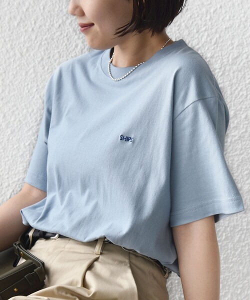 SHIPS(シップス)の「【WEB限定】SHIPS: マイクロ SHIPSロゴ Tシャツ(Tシャツ/カットソー・メンズ・ネイビー/ライトブルー/ホワイト/グレー/ブラック/ブラウン/コバルトブルー/ピンク/ロイヤルブルー・SMALL/MEDIUM/LARGE/X-LARGE)」の5枚目の写真