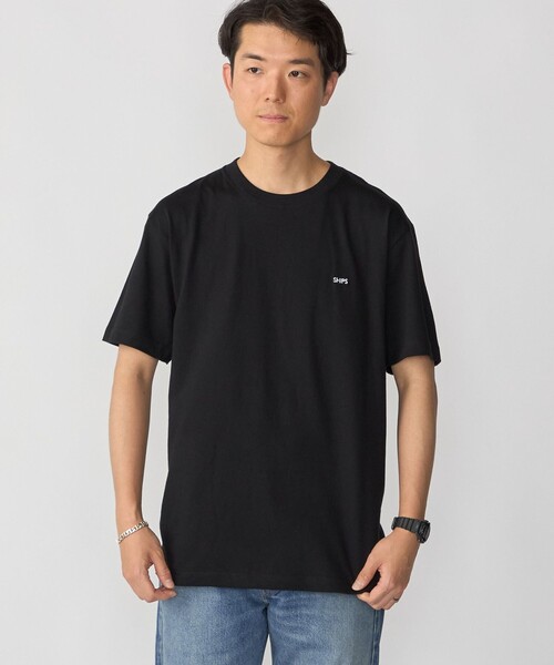 SHIPS(シップス)の「【WEB限定】SHIPS: マイクロ SHIPSロゴ Tシャツ(Tシャツ/カットソー・メンズ・ネイビー/ライトブルー/ホワイト/グレー/ブラック/ブラウン/コバルトブルー/ピンク/ロイヤルブルー・SMALL/MEDIUM/LARGE/X-LARGE)」の2枚目の写真