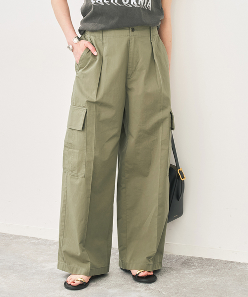 Spick & Span(スピックアンドスパン)の「コットンカーゴイージーパンツ(カーゴパンツ・レディース・ベージュ/サファリグリーン・38/36/34)」の3枚目の写真
