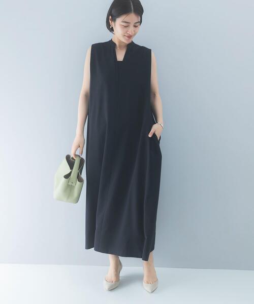 URBAN RESEARCH ROSSO WOMEN(アーバンリサーチ ロッソ)の「クールタッチ 吸水速乾キーネックフレアワンピース(ワンピース・レディース・ネイビー/イエロー系その他・FREE)」の3枚目の写真