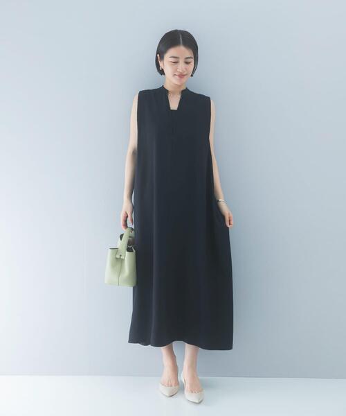 URBAN RESEARCH ROSSO WOMEN(アーバンリサーチ ロッソ)の「クールタッチ 吸水速乾キーネックフレアワンピース(ワンピース・レディース・ネイビー/イエロー系その他・FREE)」の5枚目の写真