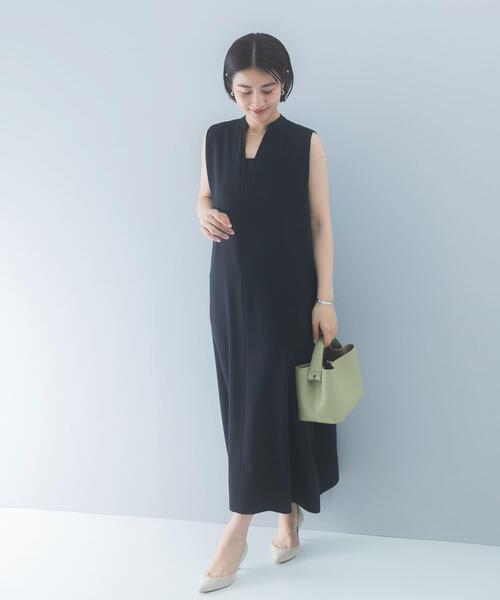 URBAN RESEARCH ROSSO WOMEN(アーバンリサーチ ロッソ)の「クールタッチ 吸水速乾キーネックフレアワンピース(ワンピース・レディース・ネイビー/イエロー系その他・FREE)」の6枚目の写真