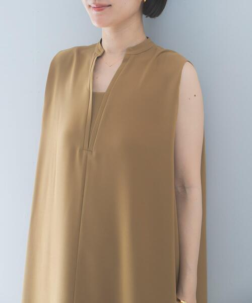 URBAN RESEARCH ROSSO WOMEN(アーバンリサーチ ロッソ)の「クールタッチ 吸水速乾キーネックフレアワンピース(ワンピース・レディース・ネイビー/イエロー系その他・FREE)」の21枚目の写真