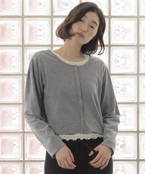 HEILIS(ヘイリス)の「前後2WAYカーディガン / カーディガン トップス 長袖 2WAY クルーネック 羽織り レイヤード 韓国ファッション カジュアル きれいめ オフィスカジュアル デイリー 秋服 冬服 春服 アイボリー ピンク グレー ブラウン ブラック ボーダー 無地 シンプル ノームコア(カーディガン/ボレロ・レディース・ブラック/ブラック系その他/アイボリー/ピンク/グレー/ホワイト系その他・FREE)」の18枚目の写真