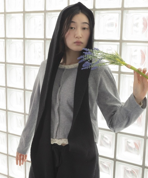 HEILIS(ヘイリス)の「前後2WAYカーディガン / カーディガン トップス 長袖 2WAY クルーネック 羽織り レイヤード 韓国ファッション カジュアル きれいめ オフィスカジュアル デイリー 秋服 冬服 春服 アイボリー ピンク グレー ブラウン ブラック ボーダー 無地 シンプル ノームコア(カーディガン/ボレロ・レディース・ブラック/ブラック系その他/アイボリー/ピンク/グレー/ホワイト系その他・FREE)」の21枚目の写真