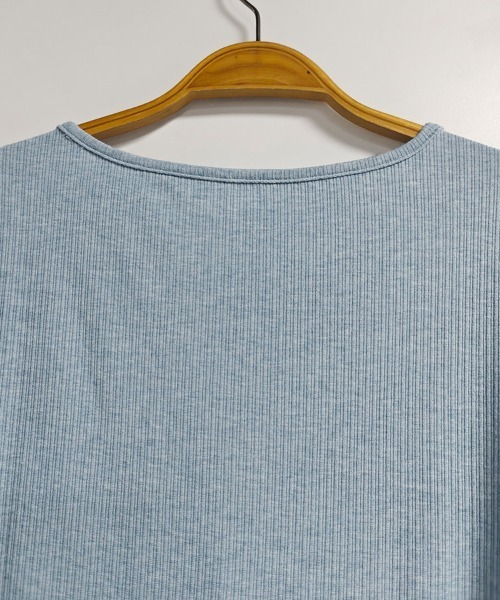 ONEP STAR(ワンピスター)の「フロントリボン&ボタン装飾リブカットソー(Tシャツ/カットソー・レディース・ブルー・X-LARGE/LARGE/MEDIUM)」の17枚目の写真