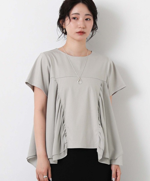 Gready Brilliant(グレディブリリアン)の「異素材wティアードクルー(Tシャツ/カットソー・レディース・オフホワイト/グレイッシュベージュ・38)」の16枚目の写真