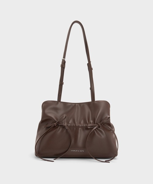 CHARLES & KEITH(チャールズ & キース)の「Reese リース ルーシュド ボウ ショルダーバッグ(ショルダーバッグ・レディース・クリーム/ブラウン系その他7/ピンク系その他3・M)」の8枚目の写真