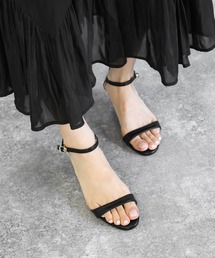【超軽量】アンクルストラップの4.5cm キトゥンヒールサンダル
