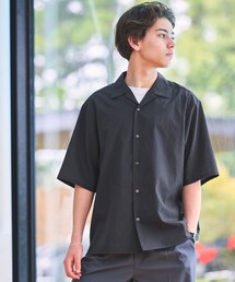 green label relaxing（グリーンレーベルリラクシング）の「ボイル メッシュ オープンカラー 半袖 シャツ -吸水速乾-（シャツ/ブラウス）」