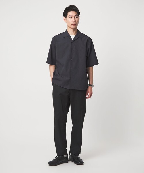 green label relaxing(グリーンレーベルリラクシング)の「ボイル メッシュ オープンカラー 半袖 シャツ -吸水速乾-(シャツ/ブラウス・メンズ・ダークグレー/モカ/ネイビー・M/L/XL/S)」の8枚目の写真
