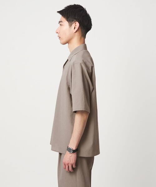 green label relaxing(グリーンレーベルリラクシング)の「ボイル メッシュ オープンカラー 半袖 シャツ -吸水速乾-(シャツ/ブラウス・メンズ・ダークグレー/モカ/ネイビー・M/L/XL/S)」の10枚目の写真