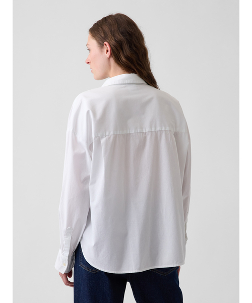 GAP(ギャップ)の「ポプリン オーバーサイズシャツ(シャツ/ブラウス・レディース・ホワイト/レッド/ブルー/マルチ・XS/S/XXS/M/L)」の10枚目の写真