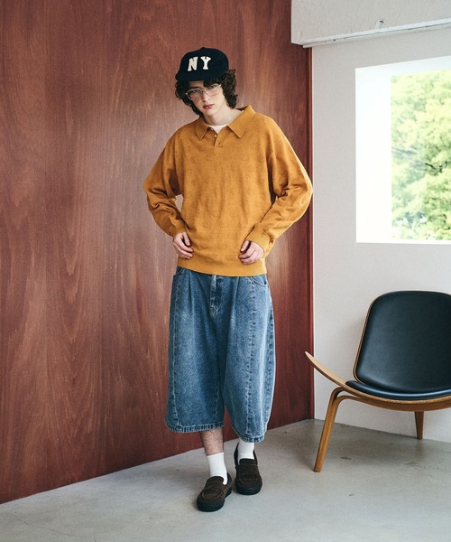 Elanque（エランク）の「Sheep Embroidery Knit Polo / ヒツジ柄編みニットポロ（ニット/セーター・メンズ・マスタード/チャコールグレー/ブラウン/グリーン・MEDIUM/LARGE）」の15枚目の写真