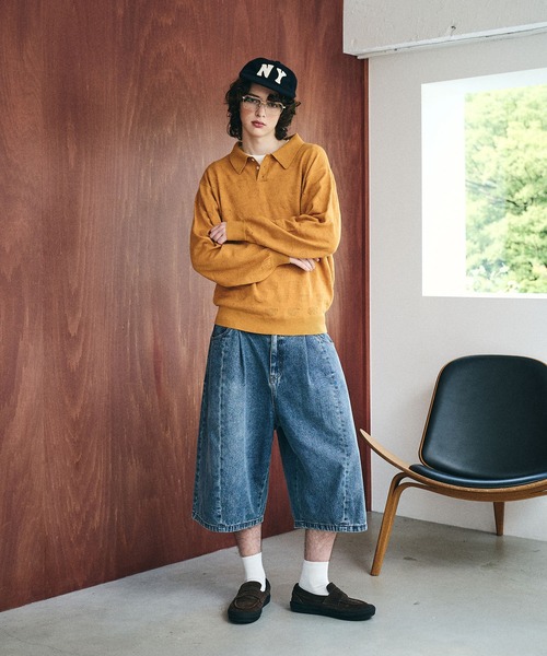 Elanque（エランク）の「Sheep Embroidery Knit Polo / ヒツジ柄編みニットポロ（ニット/セーター・メンズ・マスタード/チャコールグレー/ブラウン/グリーン・MEDIUM/LARGE）」の16枚目の写真