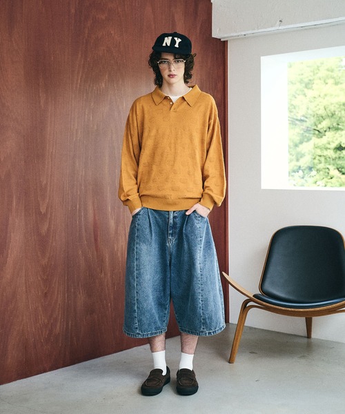 Elanque（エランク）の「Sheep Embroidery Knit Polo / ヒツジ柄編みニットポロ（ニット/セーター・メンズ・マスタード/チャコールグレー/ブラウン/グリーン・MEDIUM/LARGE）」の17枚目の写真