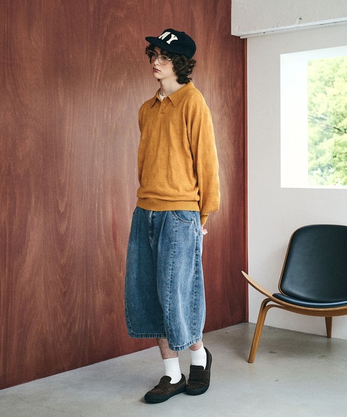 Elanque（エランク）の「Sheep Embroidery Knit Polo / ヒツジ柄編みニットポロ（ニット/セーター・メンズ・マスタード/チャコールグレー/ブラウン/グリーン・MEDIUM/LARGE）」の18枚目の写真