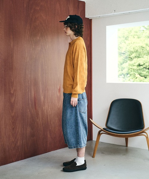 Elanque（エランク）の「Sheep Embroidery Knit Polo / ヒツジ柄編みニットポロ（ニット/セーター・メンズ・マスタード/チャコールグレー/ブラウン/グリーン・MEDIUM/LARGE）」の19枚目の写真