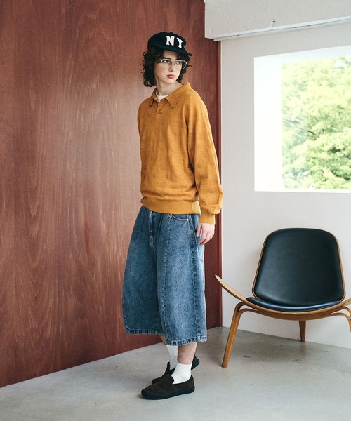Elanque（エランク）の「Sheep Embroidery Knit Polo / ヒツジ柄編みニットポロ（ニット/セーター・メンズ・マスタード/チャコールグレー/ブラウン/グリーン・MEDIUM/LARGE）」の20枚目の写真