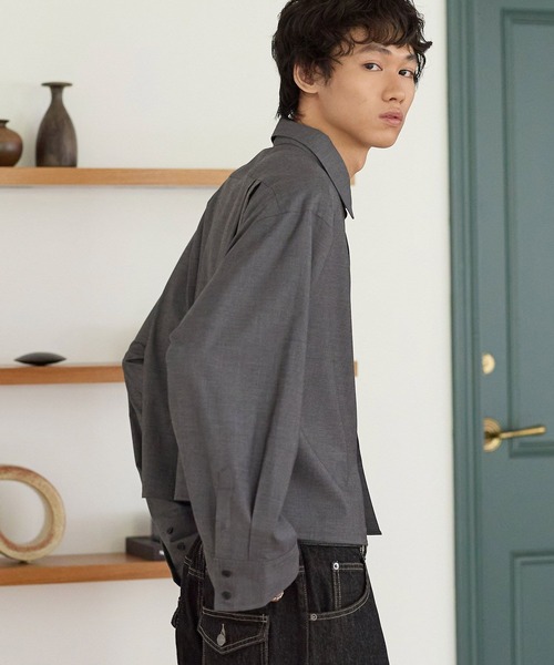PBLIM(ページボーイリム)の「《UNISEX》2WAYボタンボクシーシャツ(シャツ/ブラウス・レディース・グレー/ブルー・FREE)」の13枚目の写真