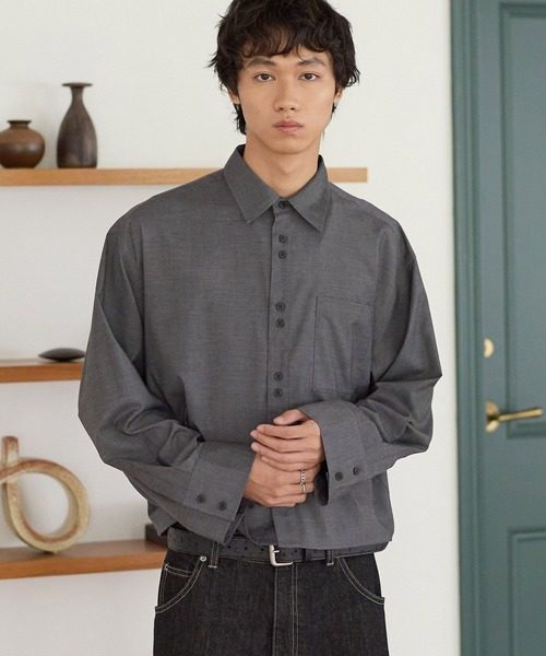 PBLIM(ページボーイリム)の「《UNISEX》2WAYボタンボクシーシャツ(シャツ/ブラウス・レディース・グレー/ブルー・FREE)」の14枚目の写真