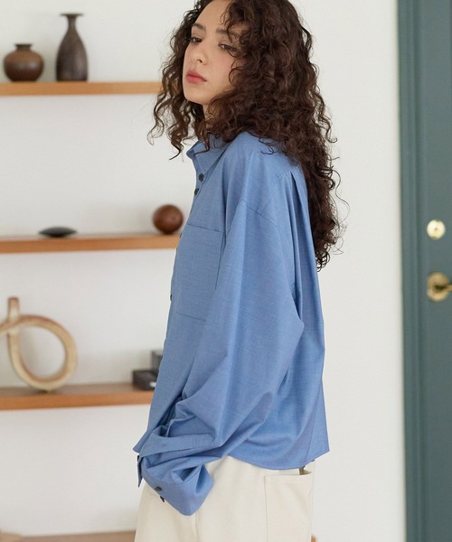 PBLIM(ページボーイリム)の「《UNISEX》2WAYボタンボクシーシャツ(シャツ/ブラウス・レディース・グレー/ブルー・FREE)」の22枚目の写真
