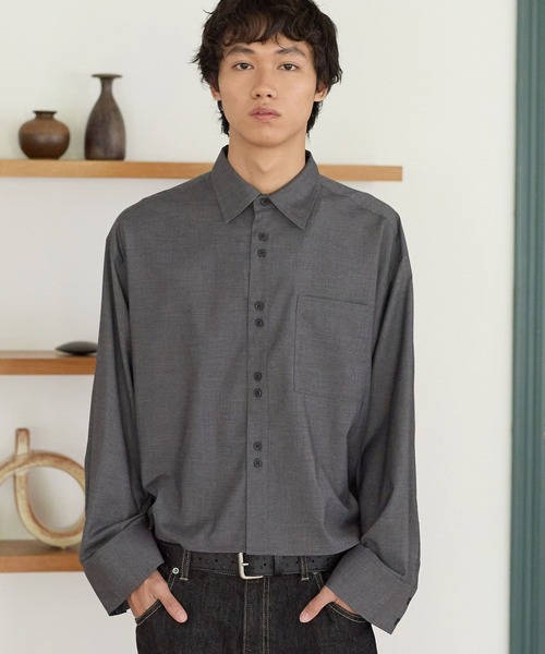 PBLIM(ページボーイリム)の「《UNISEX》2WAYボタンボクシーシャツ(シャツ/ブラウス・レディース・グレー/ブルー・FREE)」の10枚目の写真