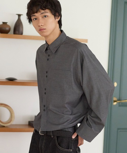 PBLIM(ページボーイリム)の「《UNISEX》2WAYボタンボクシーシャツ(シャツ/ブラウス・レディース・グレー/ブルー・FREE)」の11枚目の写真
