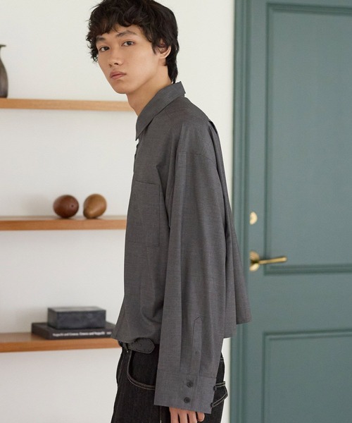 PBLIM(ページボーイリム)の「《UNISEX》2WAYボタンボクシーシャツ(シャツ/ブラウス・レディース・グレー/ブルー・FREE)」の12枚目の写真