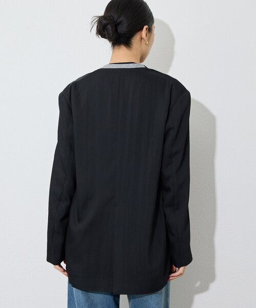Whim Gazette(ウィムガゼット)の「【インフルエンサーコラボ】ノーカラージャケット(ノーカラージャケット・レディース・オフホワイト/ブラック・FREE)」の17枚目の写真