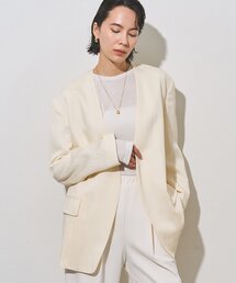 ノーカラージャケット（ホワイト/白色系）ファッション通販 - ZOZOTOWN