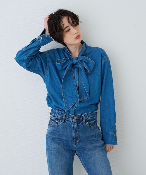 Rouge vif(ルージュヴィフ)の「デニムタイリボンシャツ/ブラウス(シャツ/ブラウス・レディース・ブルー・フリー)」の12枚目の写真