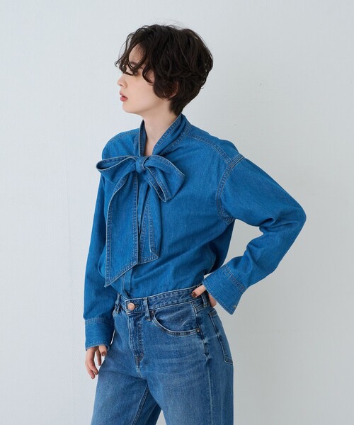 Rouge vif(ルージュヴィフ)の「デニムタイリボンシャツ/ブラウス(シャツ/ブラウス・レディース・ブルー・フリー)」の13枚目の写真