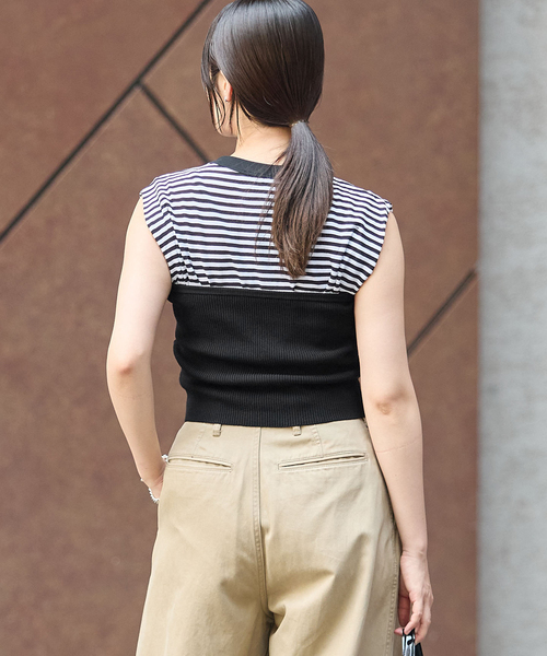 IENA(イエナ)の「RIBビスチェ(ニット/セーター・レディース・チャコールグレー/ブラック・FREE)」の22枚目の写真