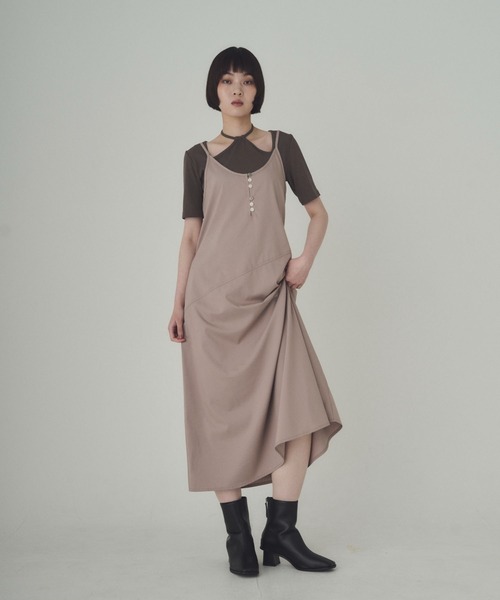 SOYEN（ソイエン）の「ヘンリーキャミワンピース（ワンピース・レディース・ブルー/ベージュ/ブラック・F）」の3枚目の写真