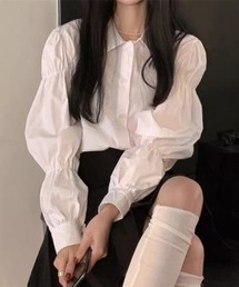 ギャザースリーブシャツブラウス