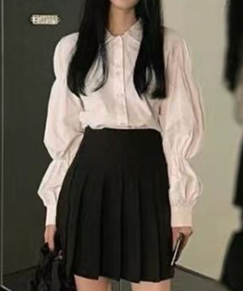 Achic(アシック)の「ギャザースリーブシャツブラウス(Tシャツ/カットソー・レディース・ホワイト・M)」の11枚目の写真