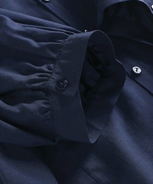 ReRe(リリ)の「バンドカラーブラウス(シャツ/ブラウス・レディース・ベージュ/ネイビー・MEDIUM/X-LARGE/LARGE/XX-LARGE)」の13枚目の写真