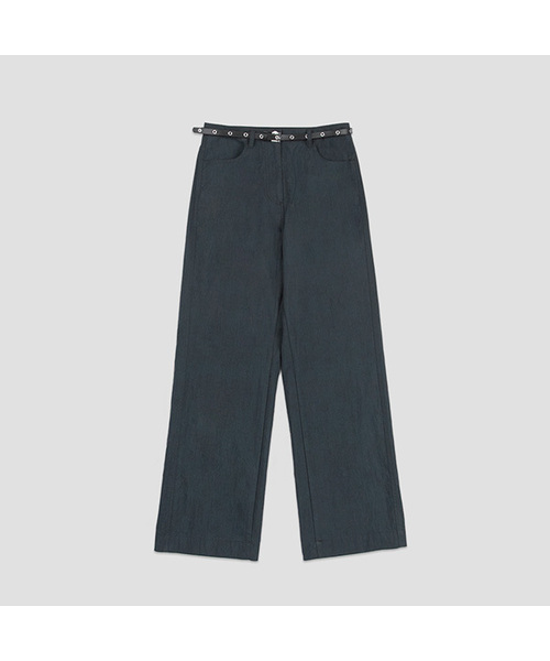 ATELIER NAIN(アトリエナイン)の「LOW WAIST EYELET BELT SET PANTS S (PT-5763)(その他パンツ・レディース・グレー/ダークネイビー・MEDIUM/LARGE)」の2枚目の写真