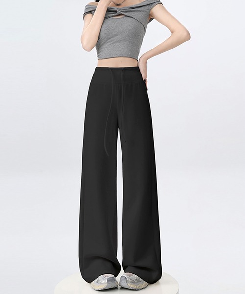 Girly Doll(ガーリードール)の「ワイドレッグスウェットパンツ(その他パンツ・レディース・ライトグレー/ホワイト/ブラック・L/M)」の4枚目の写真