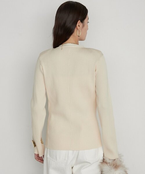 LOUNGEDRESS(ラウンジドレス)の「《品よく着映える》パワショルカーデ 秋服(カーディガン/ボレロ・レディース・オフホワイト/ブラック/ブロンズ・FREE)」の10枚目の写真