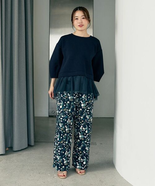 le.coeur blanc(ルクールブラン)の「TORRAZZO DONNA 裾チュールドッキングスウェット(スウェット・レディース・グレー/ネイビー・38)」の21枚目の写真