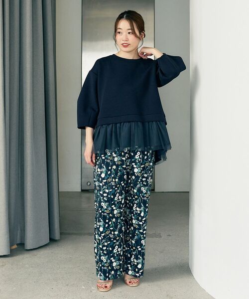 le.coeur blanc(ルクールブラン)の「TORRAZZO DONNA 裾チュールドッキングスウェット(スウェット・レディース・グレー/ネイビー・38)」の22枚目の写真