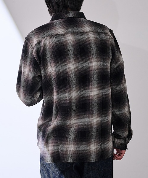 MAGASIN DE MODE Brew(マガジンデモードブリュー)の「【MAGASIN DE MODE Brew】オンブレチェックワークシャツ 6470-1072 MNY(シャツ/ブラウス・メンズ・ブラウン/ホワイト・L/LL)」の4枚目の写真